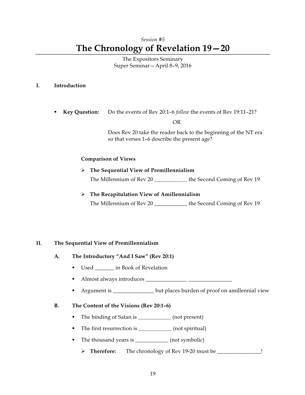 The Chronology of Revelation 19—20