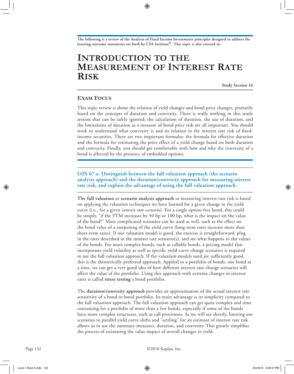 Introduction to the Measurement of Interest Rate Risk