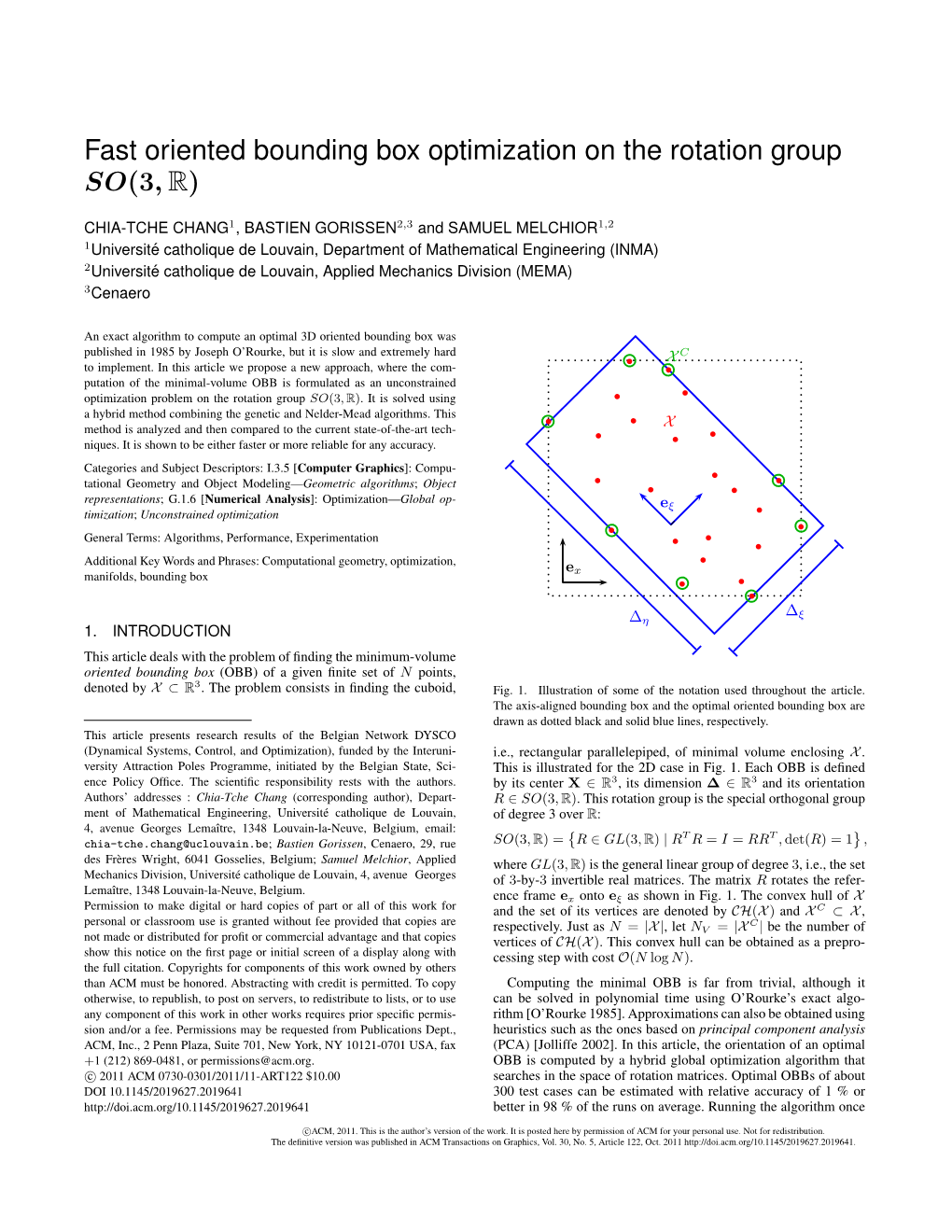 Fast Oriented Bounding Box Optimization on the Rotation Group SO(3, R)