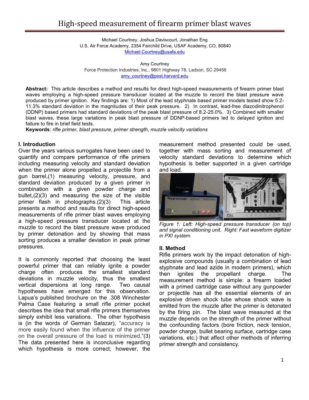 High-Speed Measurement of Firearm Primer Blast Waves