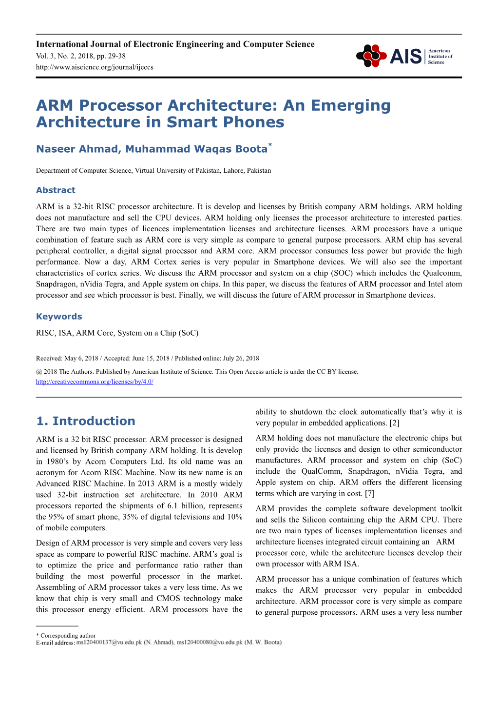 An Emerging Architecture in Smart Phones