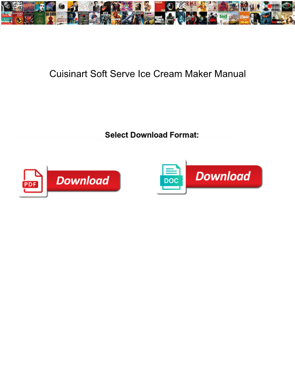Cuisinart Soft Serve Ice Cream Maker Manual