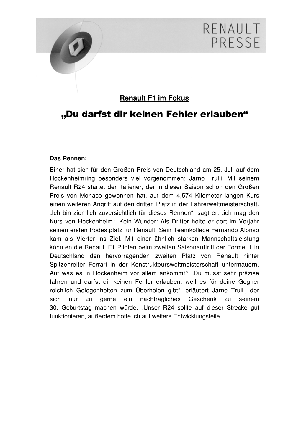 „Du Darfst Dir Keinen Fehler Erlauben“