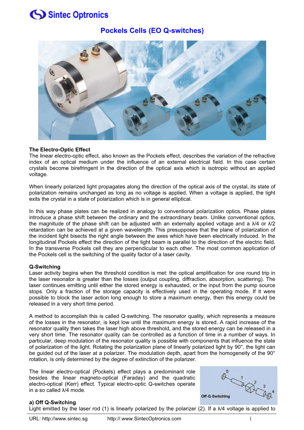 Pockels Cells (EO Q-Switches)