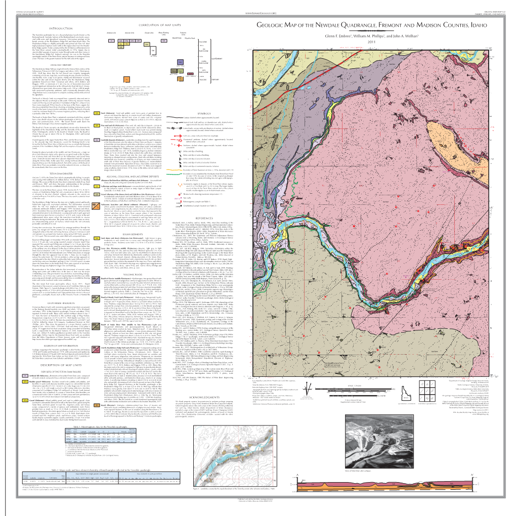 Geologic Map of the Newdale Quadrangle, Fremont and Madison Counties, Idaho