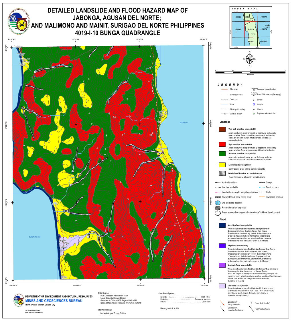 Detailed Landslide and Flood Hazard Map of Jabonga