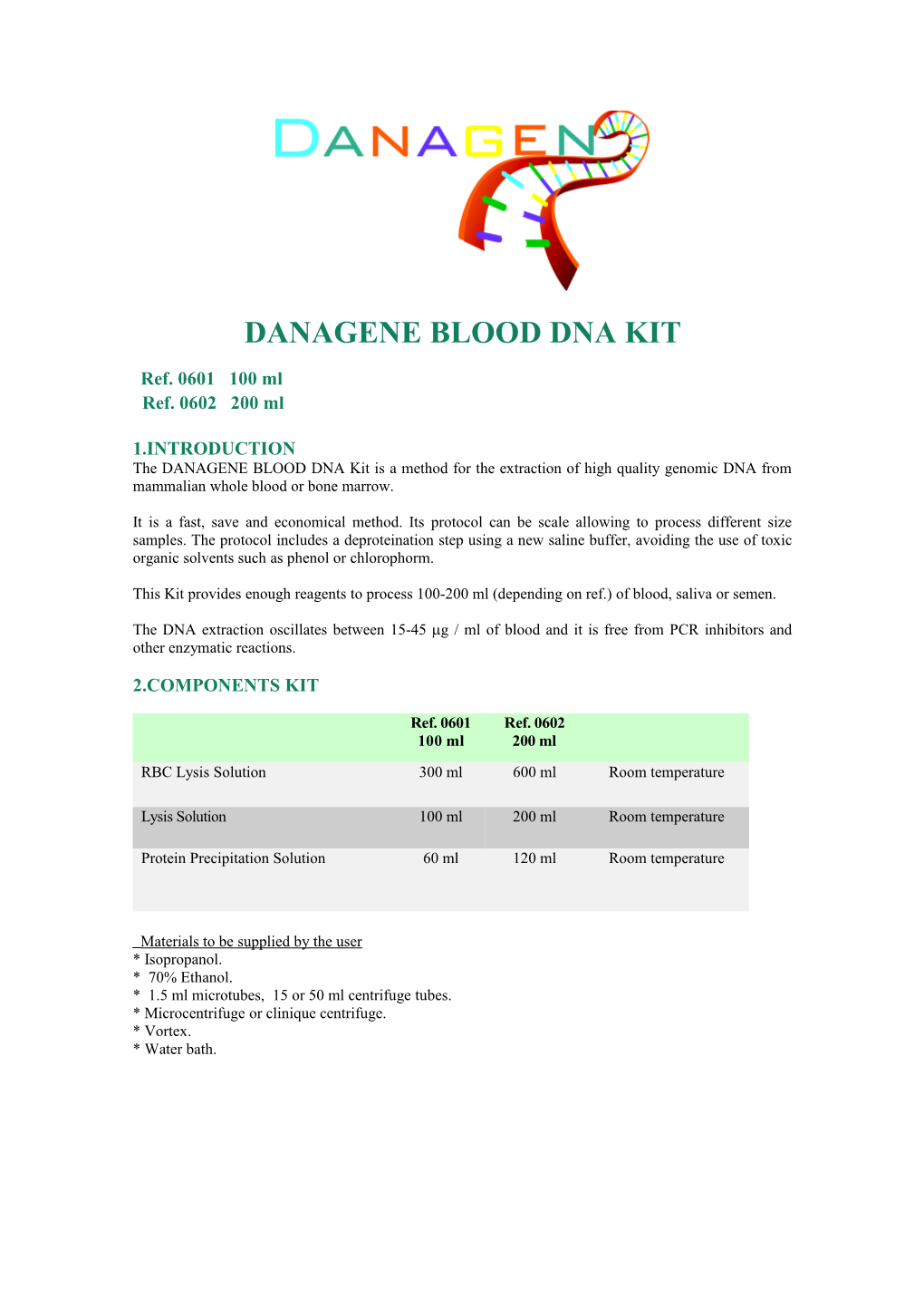 Danagene Blood Dna Kit