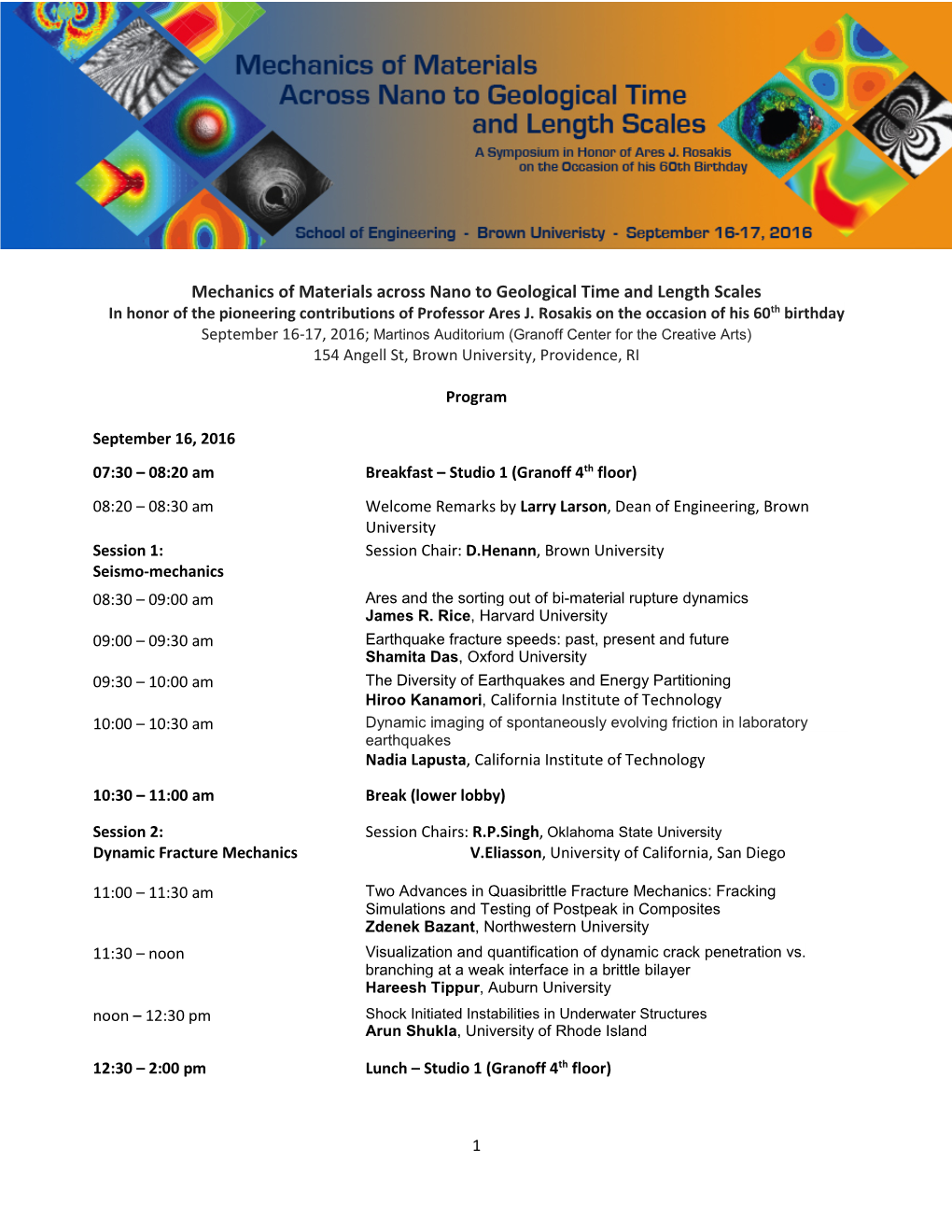 Mechanics of Materials Across Nano to Geological Time and Length Scales in Honor of the Pioneering Contributions of Professor Ares J