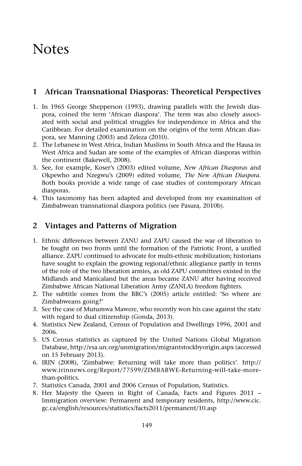 1 African Transnational Diasporas: Theoretical Perspectives 2 Vintages and Patterns of Migration