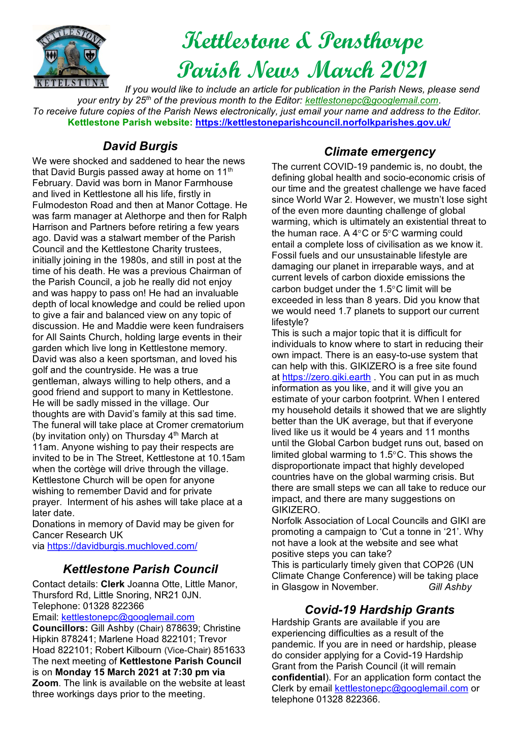 Kt Pens Parish News Issue 122 MARCH 2021