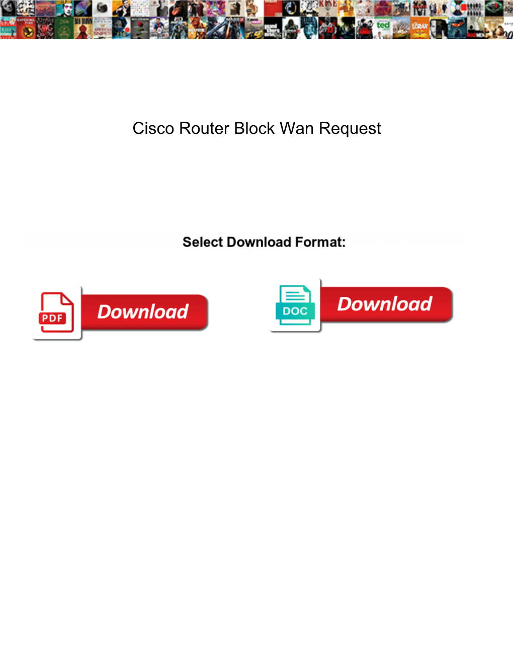 Cisco Router Block Wan Request