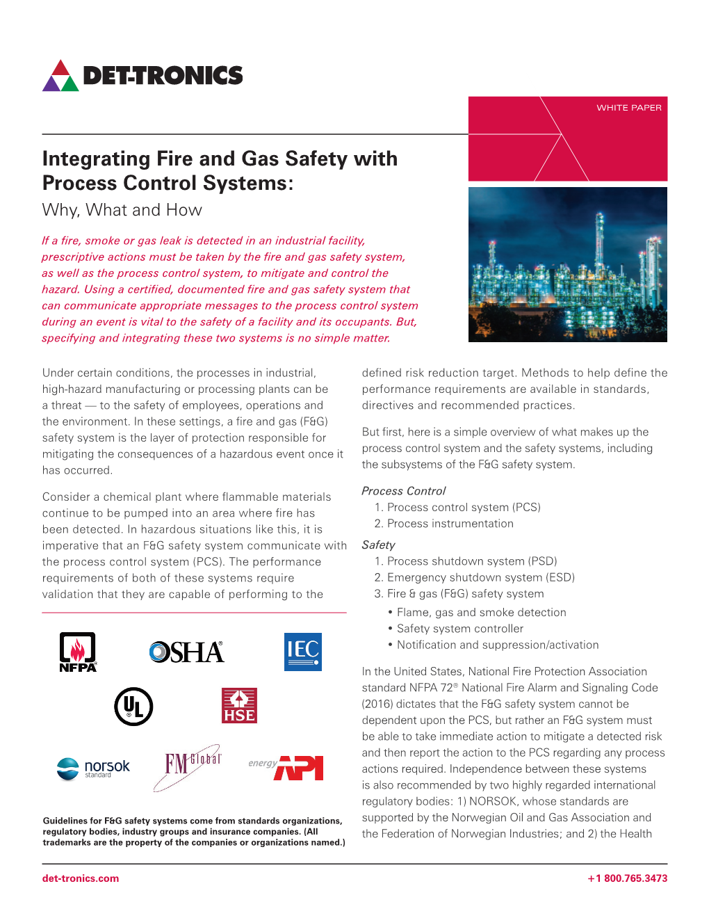 Integrating Fire and Gas Safety with Process Control Systems: Why, What and How