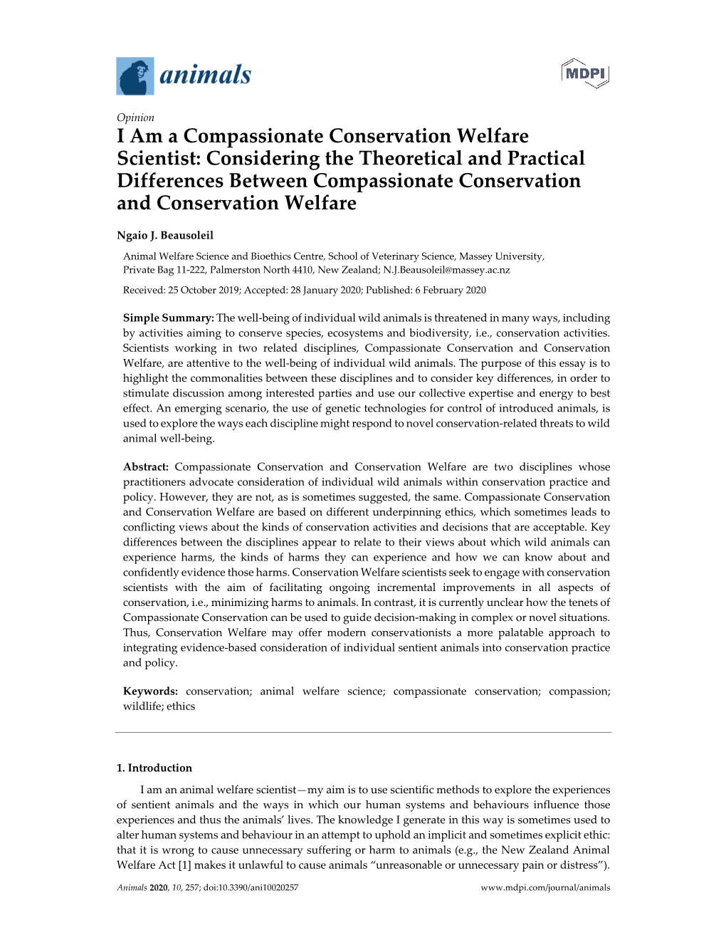 I Am a Compassionate Conservation Welfare Scientist