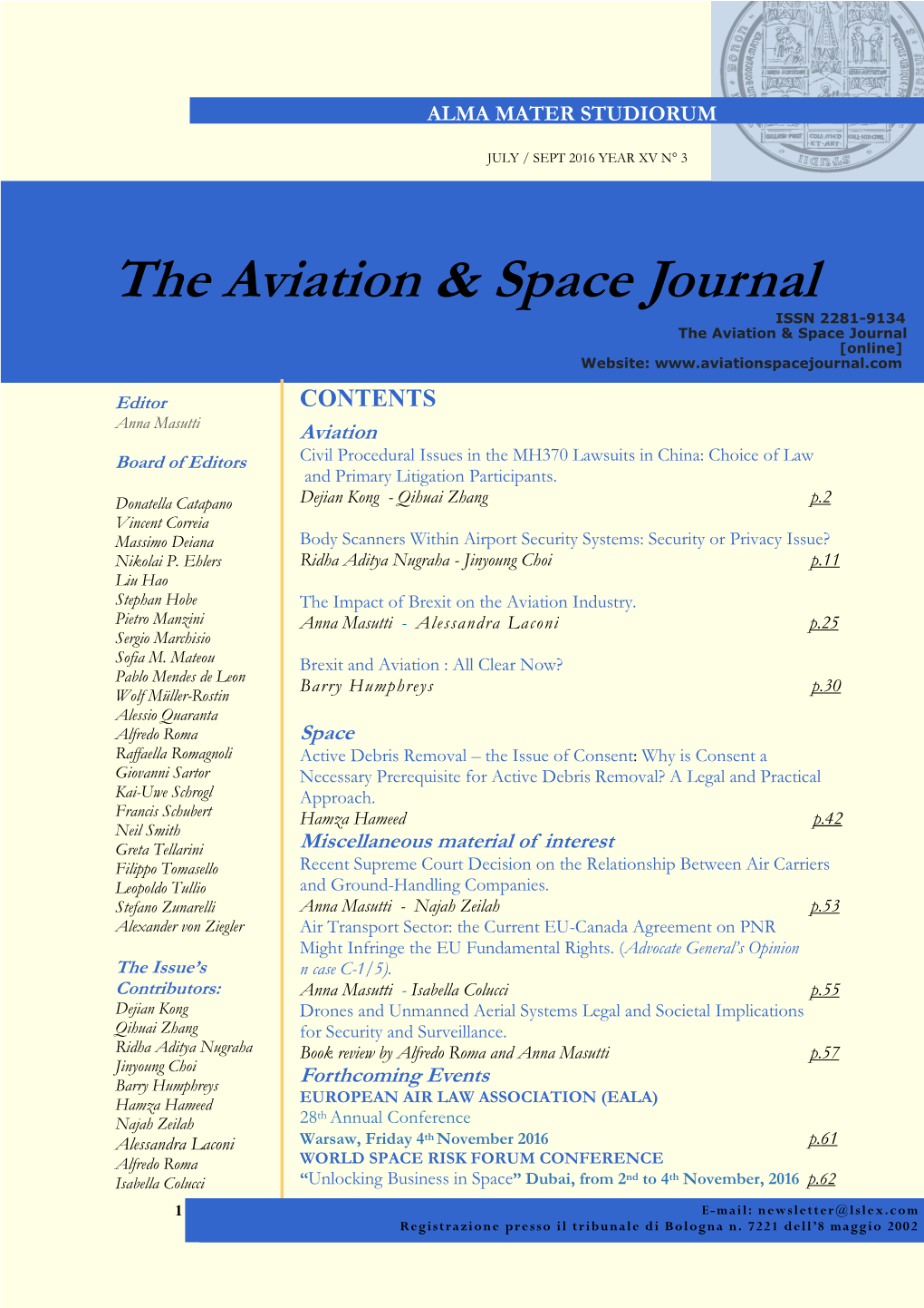 The Aviation & Space Journal