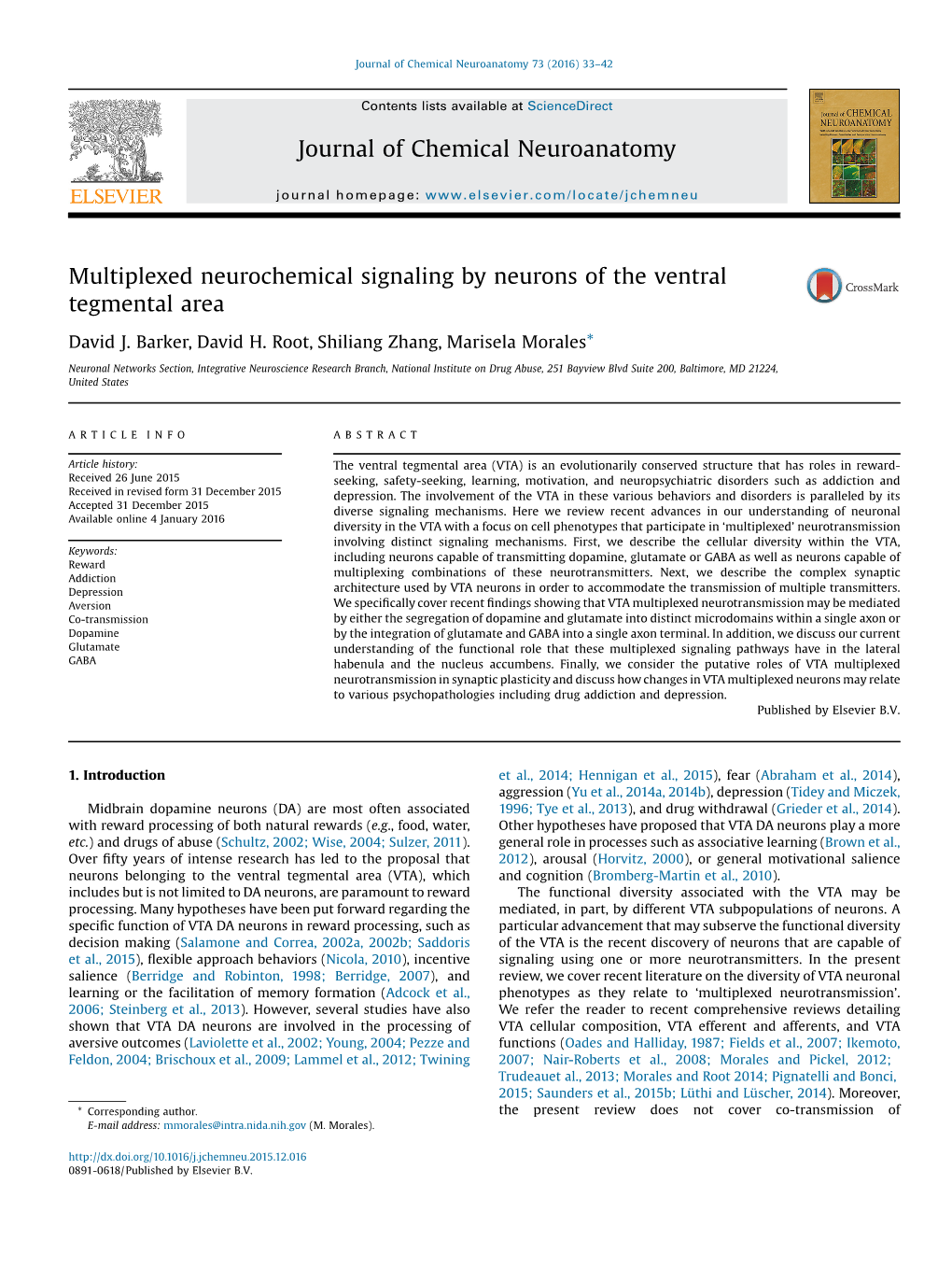 Multiplexed Neurochemical Signaling by Neurons of the Ventral Tegmental