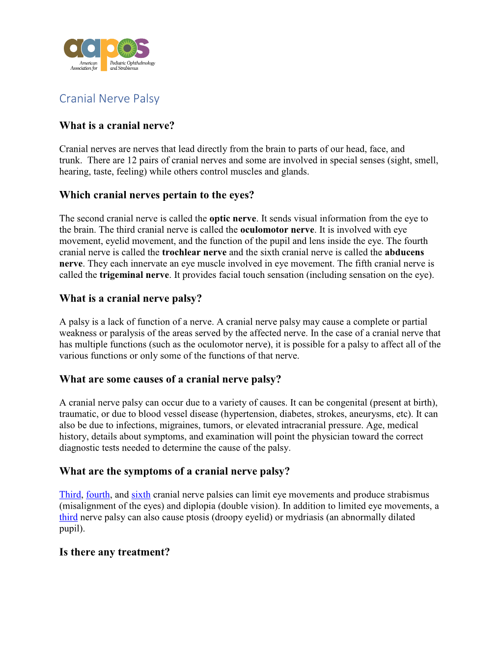 Cranial Nerve Palsy