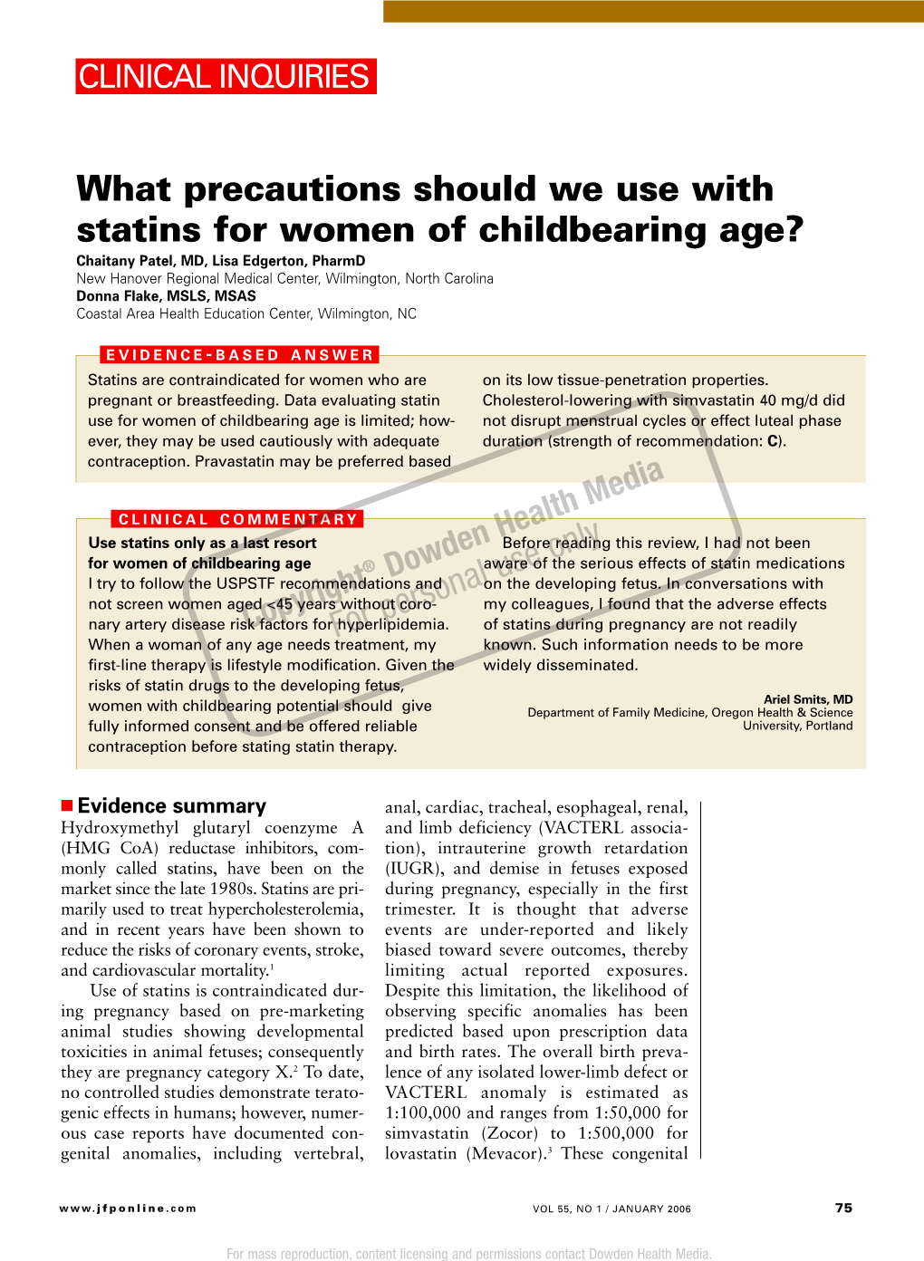 What Precautions Should We Use with Statins for Women of Childbearing