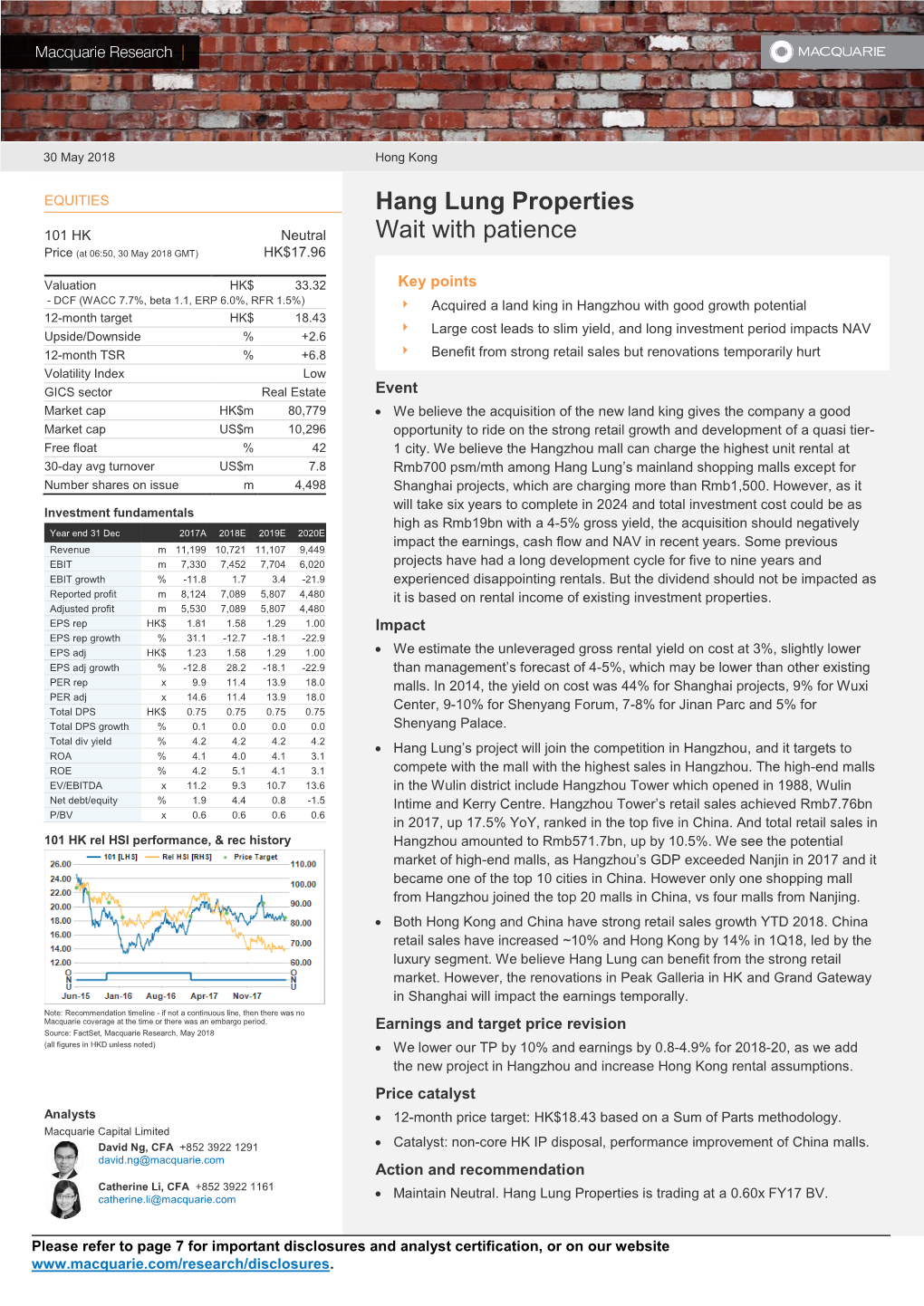 Hang Lung Properties Wait with Patience