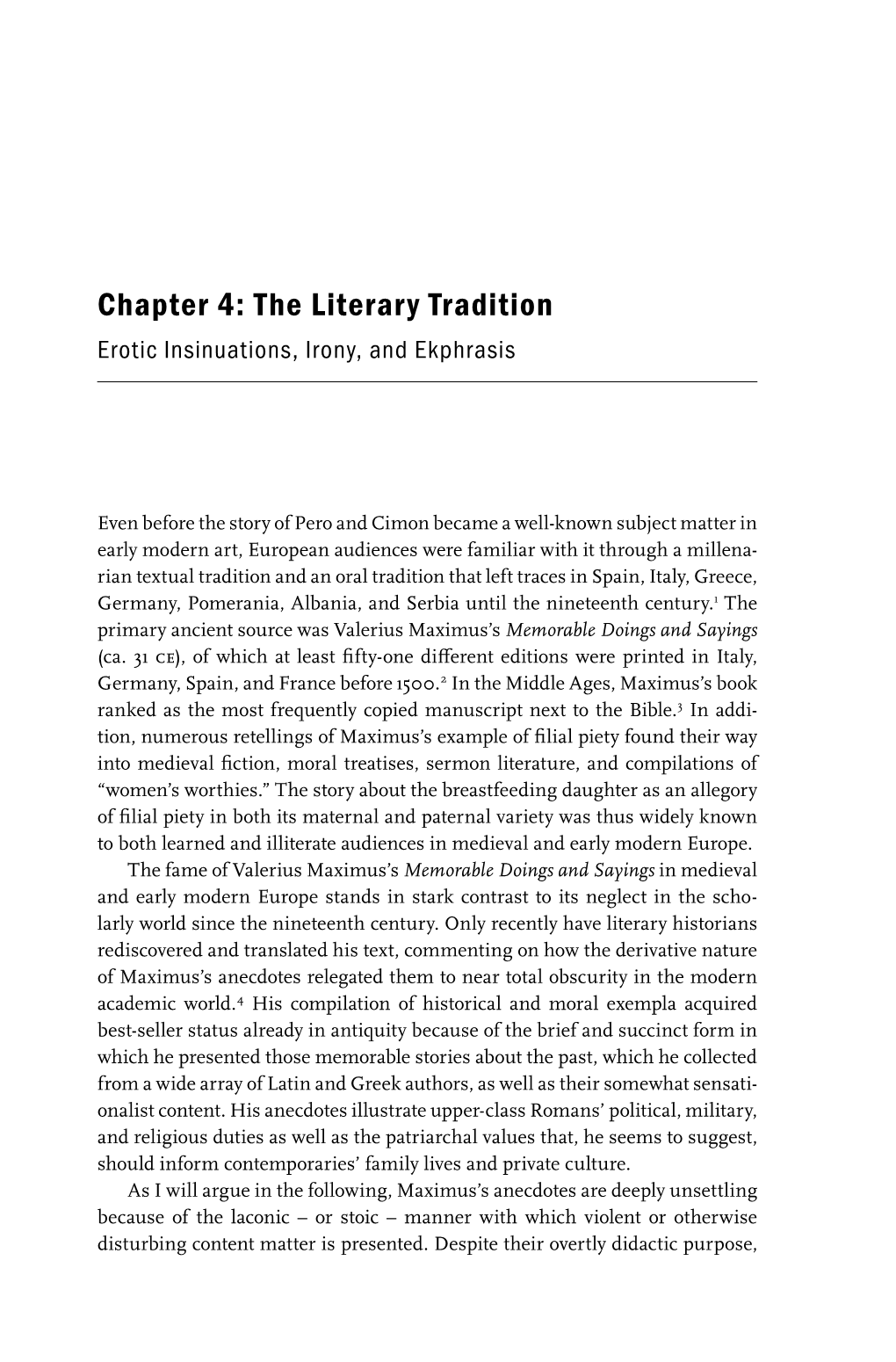 The Literary Tradition Erotic Insinuations, Irony, and Ekphrasis