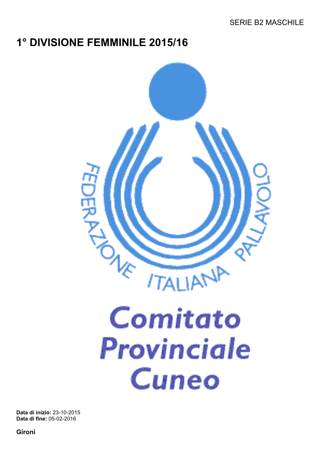 1° Divisione Femminile 2015/16� �