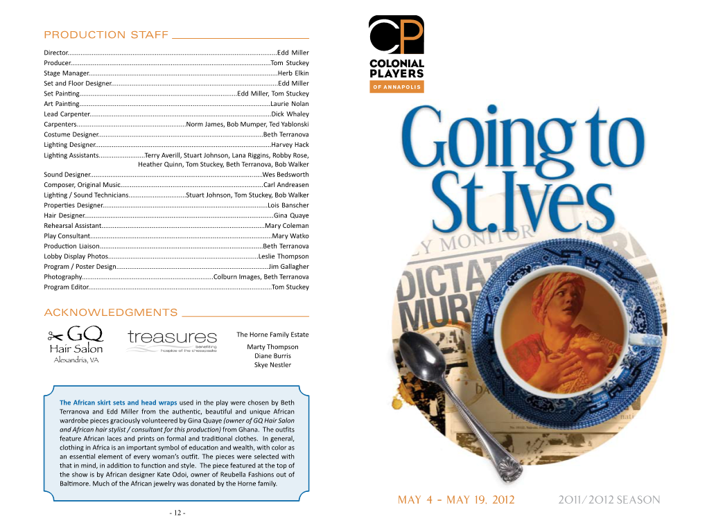 Going to St. Ives Playbill