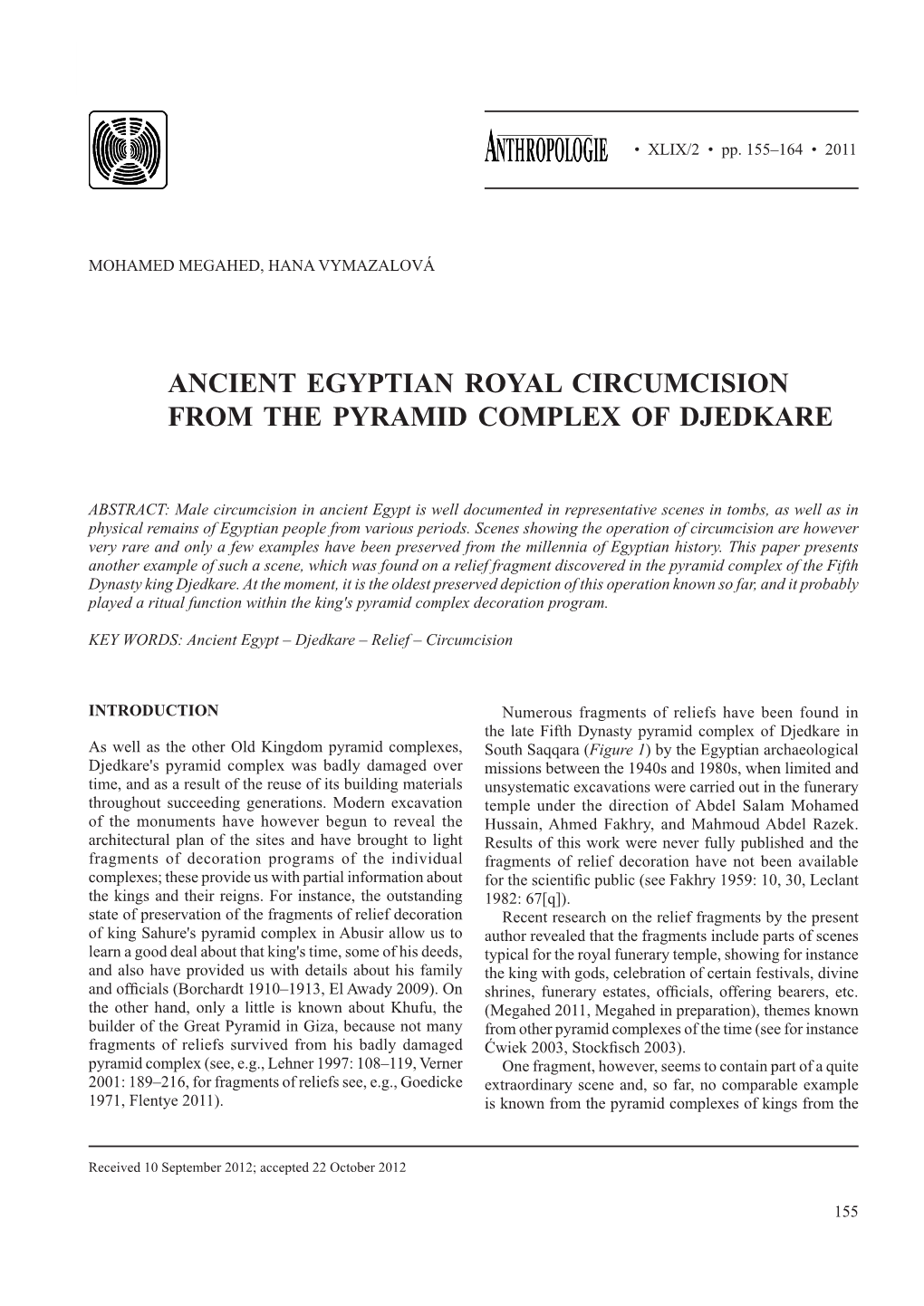 Ancient Egyptian Royal Circumcision from the Pyramid Complex of Djedkare