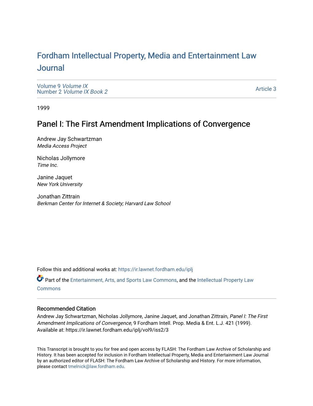 The First Amendment Implications of Convergence