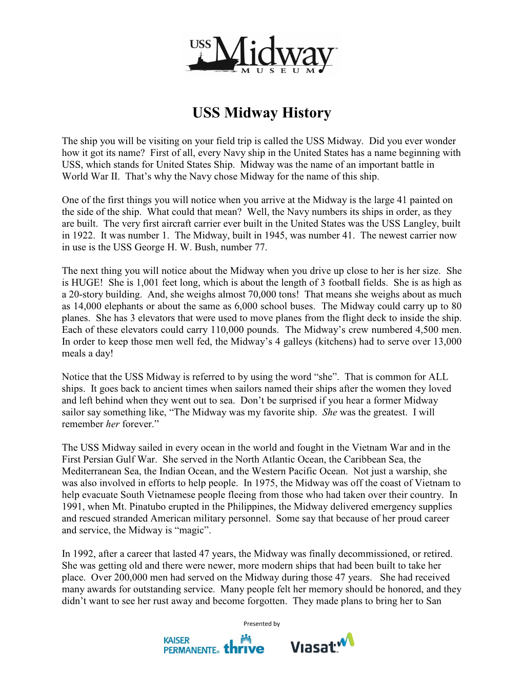 USS Midway History