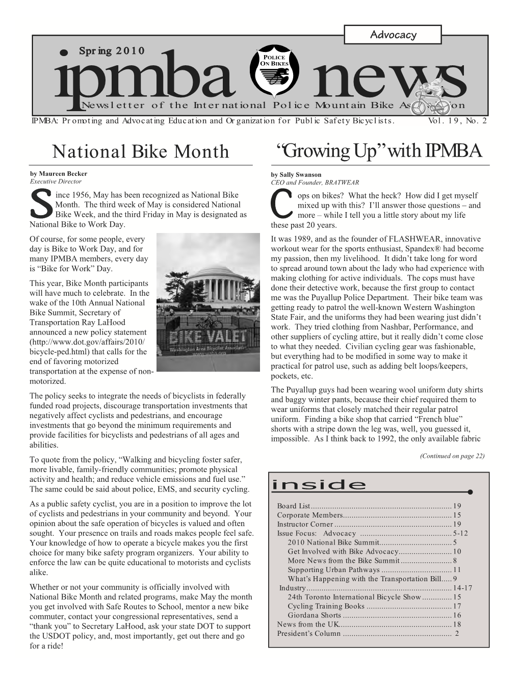 IPMBA News Vol. 19 No. 2 Spring 2010