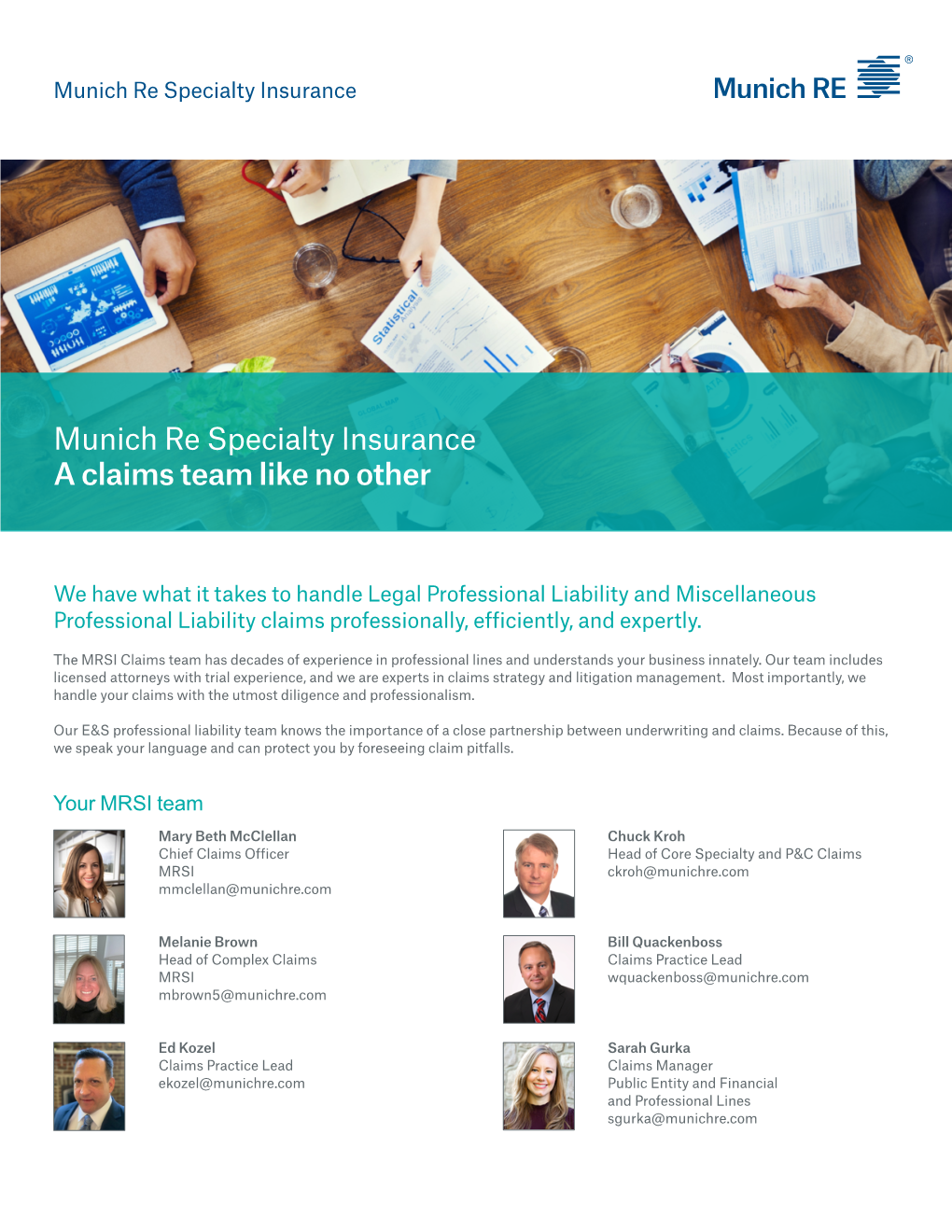 Munich Re Specialty Insurance a Claims Team Like No Other