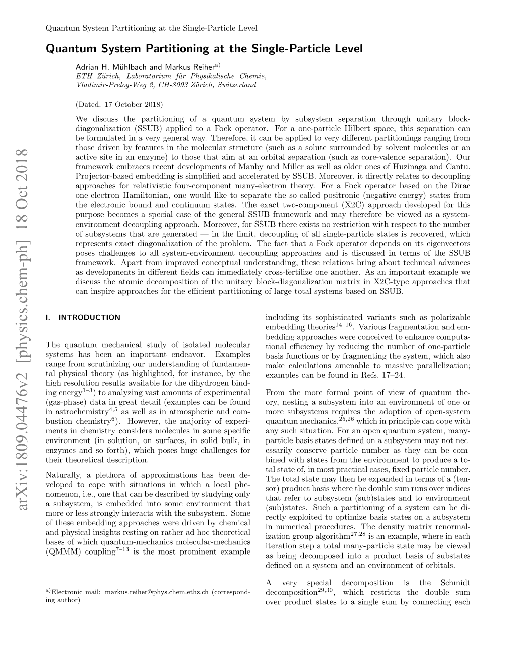 Arxiv:1809.04476V2 [Physics.Chem-Ph] 18 Oct 2018 (Sub)States