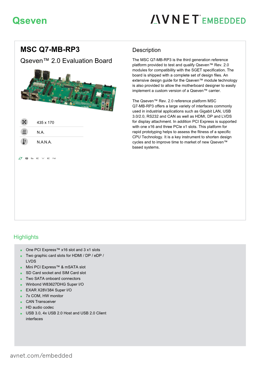 Qseven MSC Q7-MB-RP3