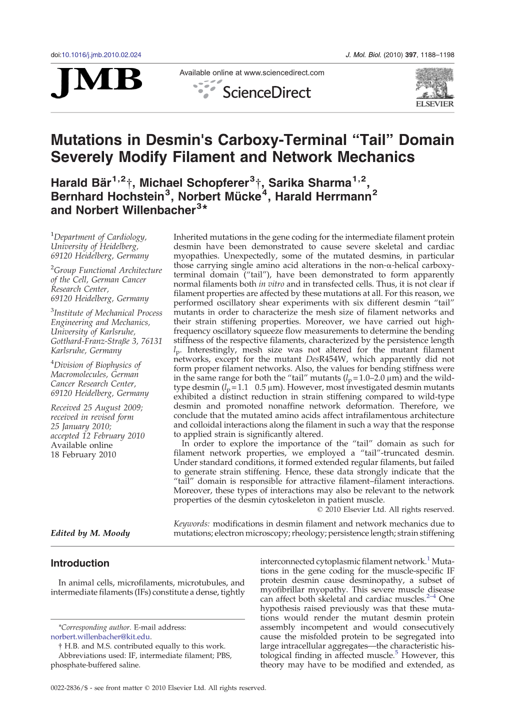 Mutations in Desmin's Carboxy-Terminal “Tail” Domain Severely Modify Filament and Network Mechanics