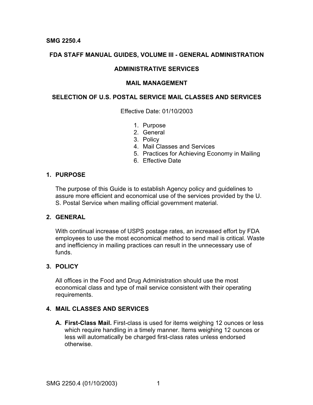 Smg 2250.4 Fda Staff Manual Guides, Volume