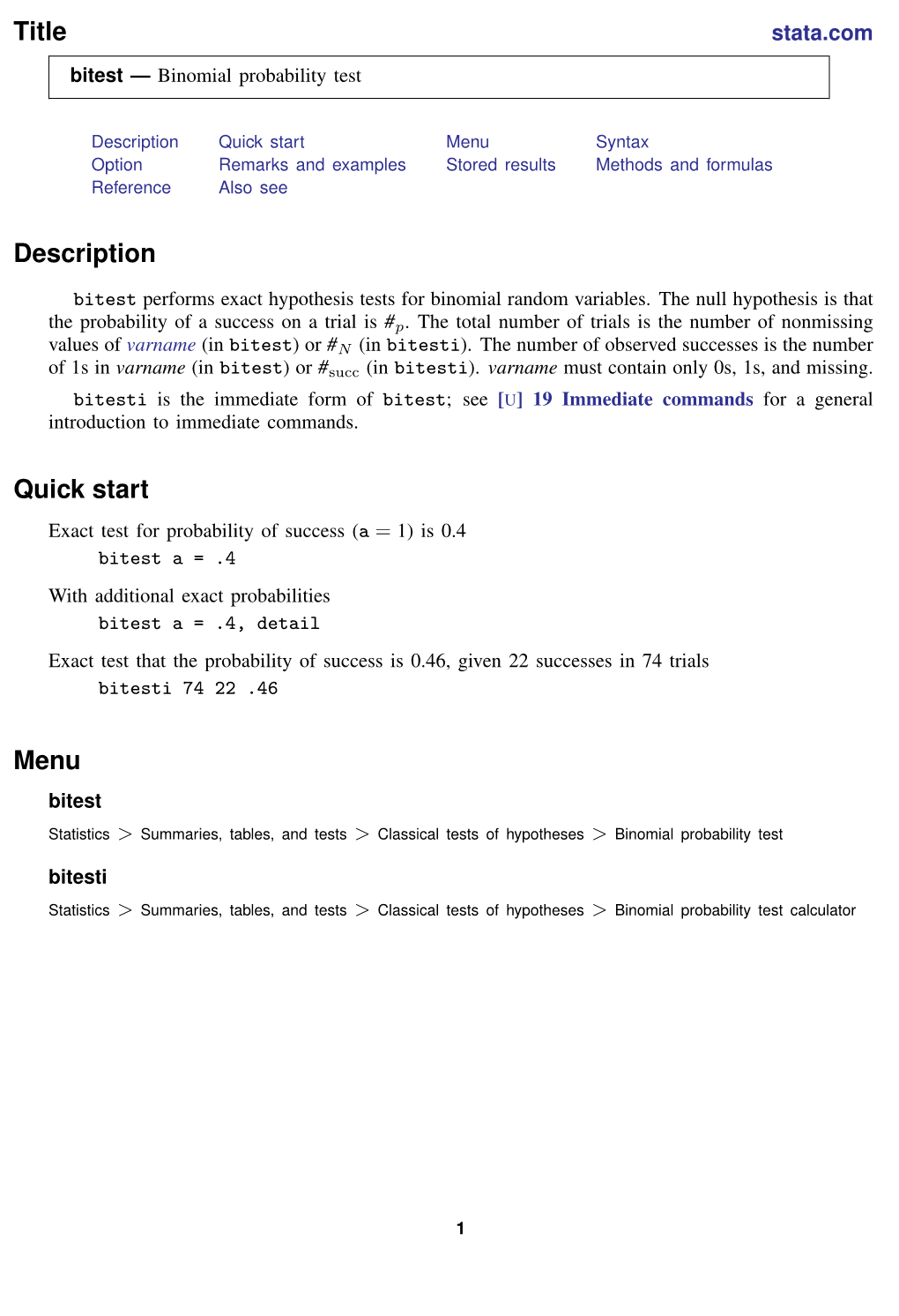 Bitest — Binomial Probability Test