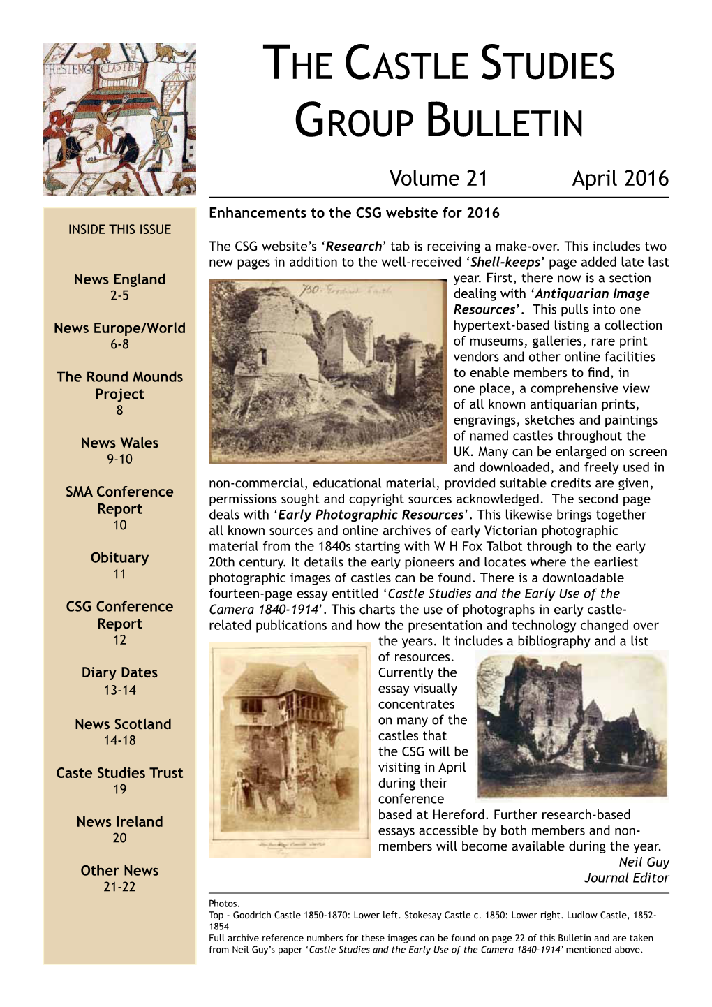 The Castle Studies Group Bulletin