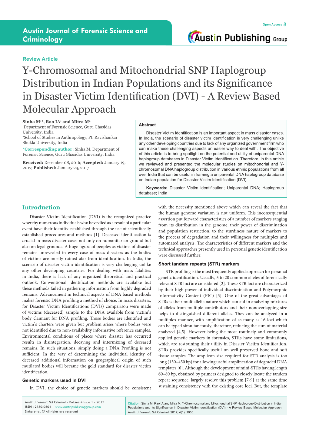 Y-Chromosomal and Mitochondrial SNP Haplogroup Distribution In