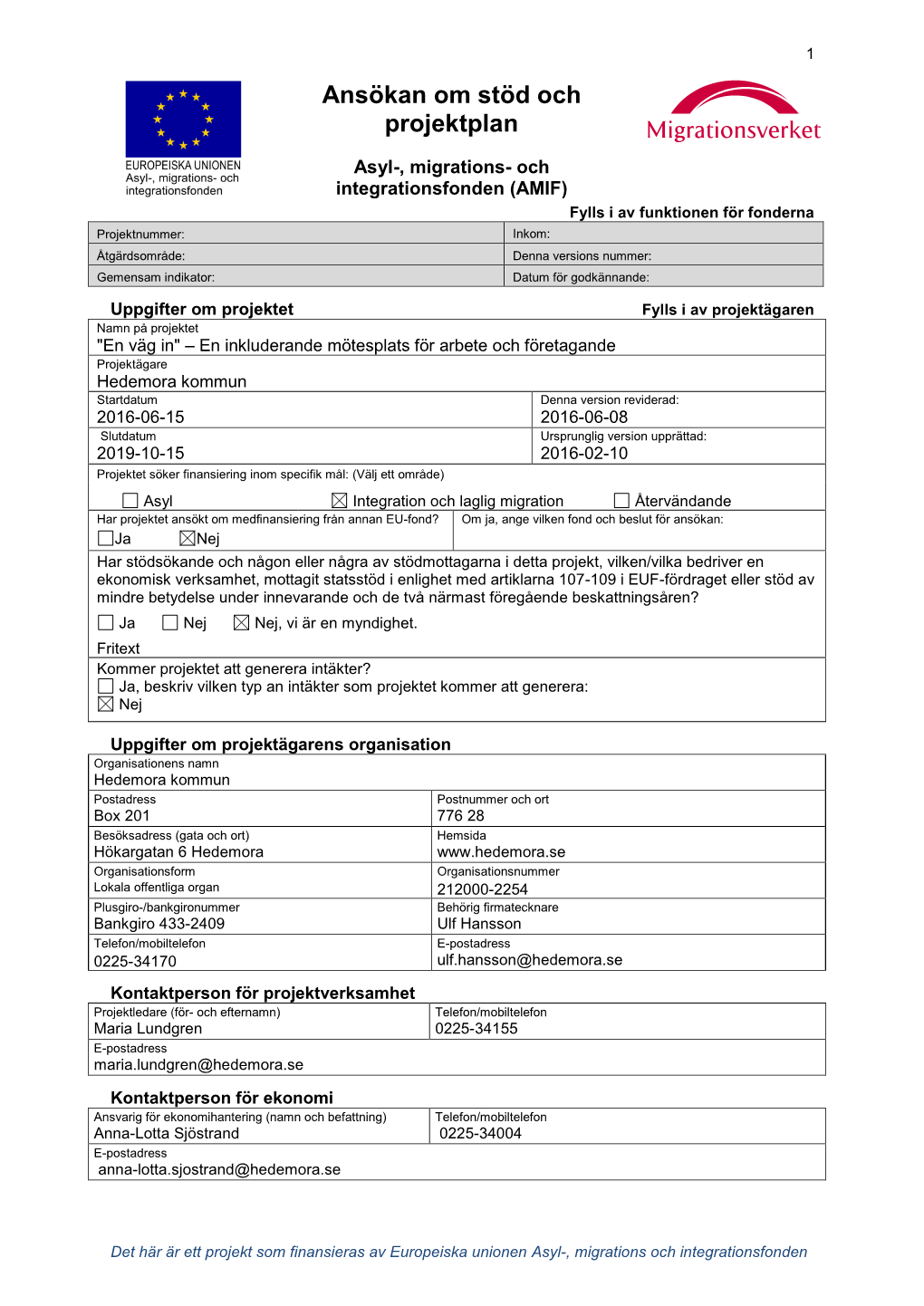 Asyl-, Migrations- Och Integrationsfonden (AMIF)