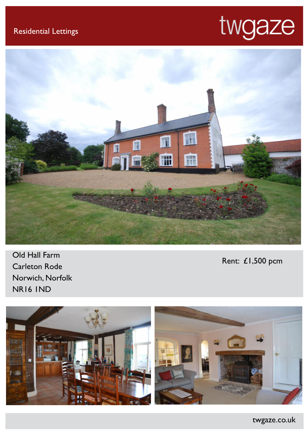 Residential Lettings Old Hall Farm Carleton Rode Norwich, Norfolk