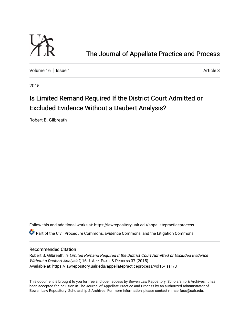 Is Limited Remand Required If the District Court Admitted Or Excluded Evidence Without a Daubert Analysis?