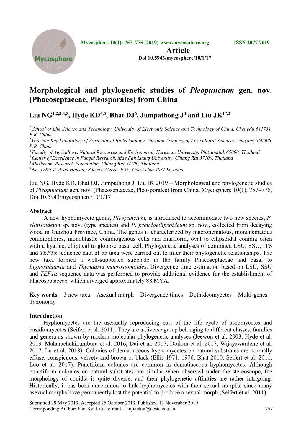 Phaeoseptaceae, Pleosporales) from China