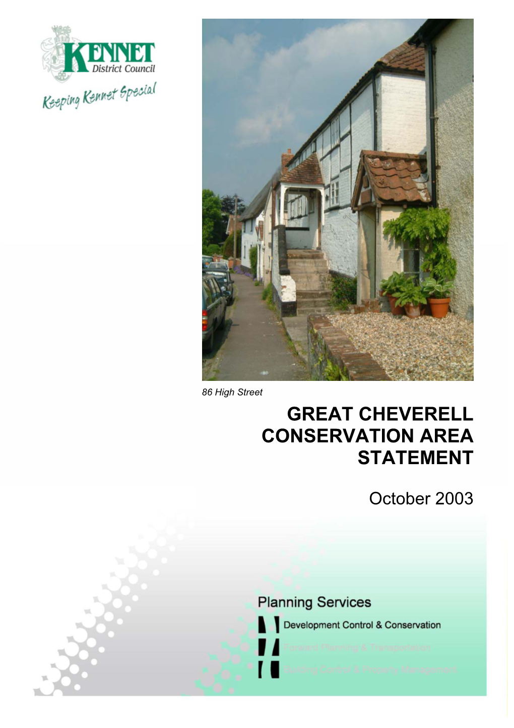 Great Cheverell Conservation Area Statement Is Part of the Process