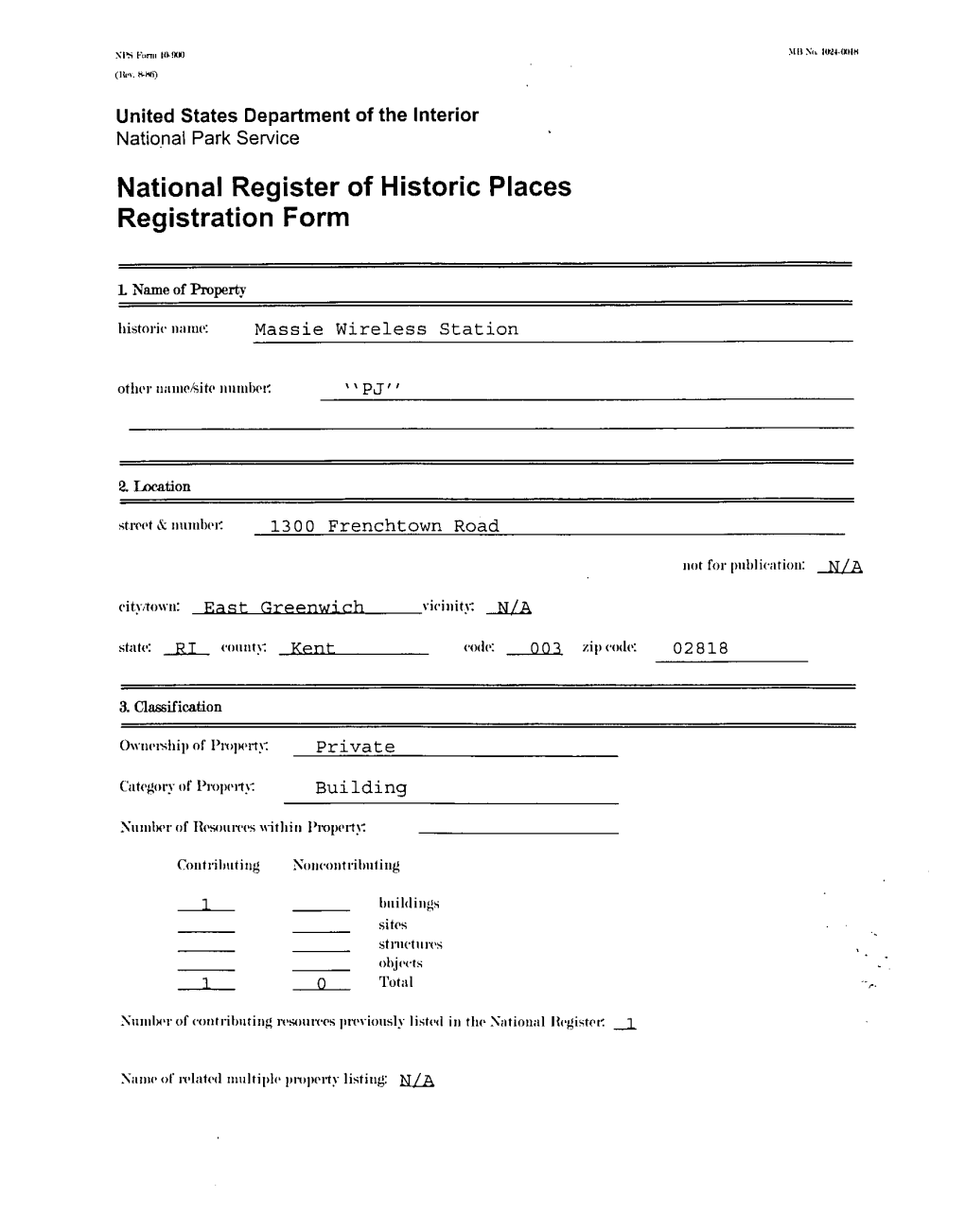 National Register of Historic Places Registration Form