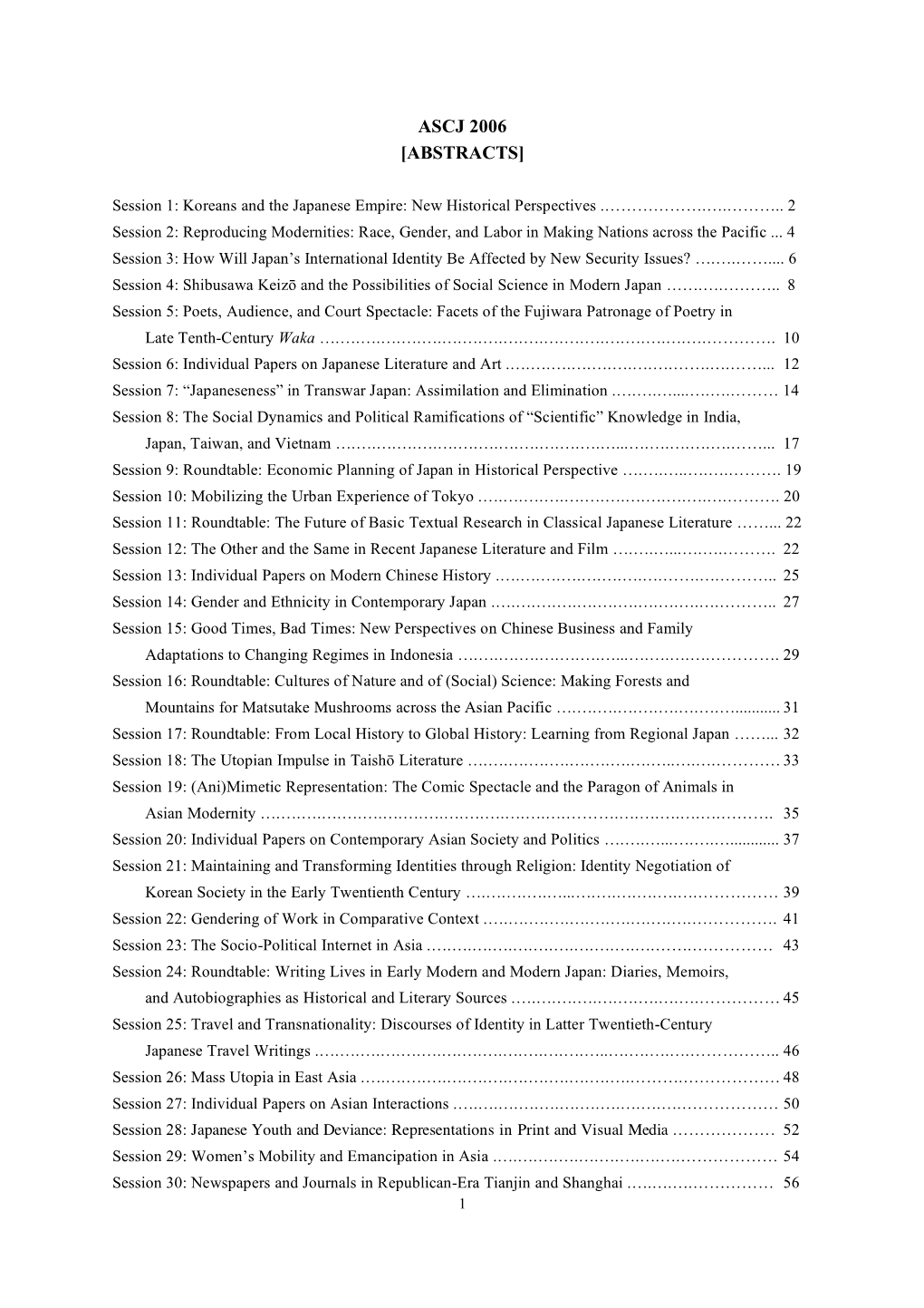 Ascj 2006 [Abstracts]