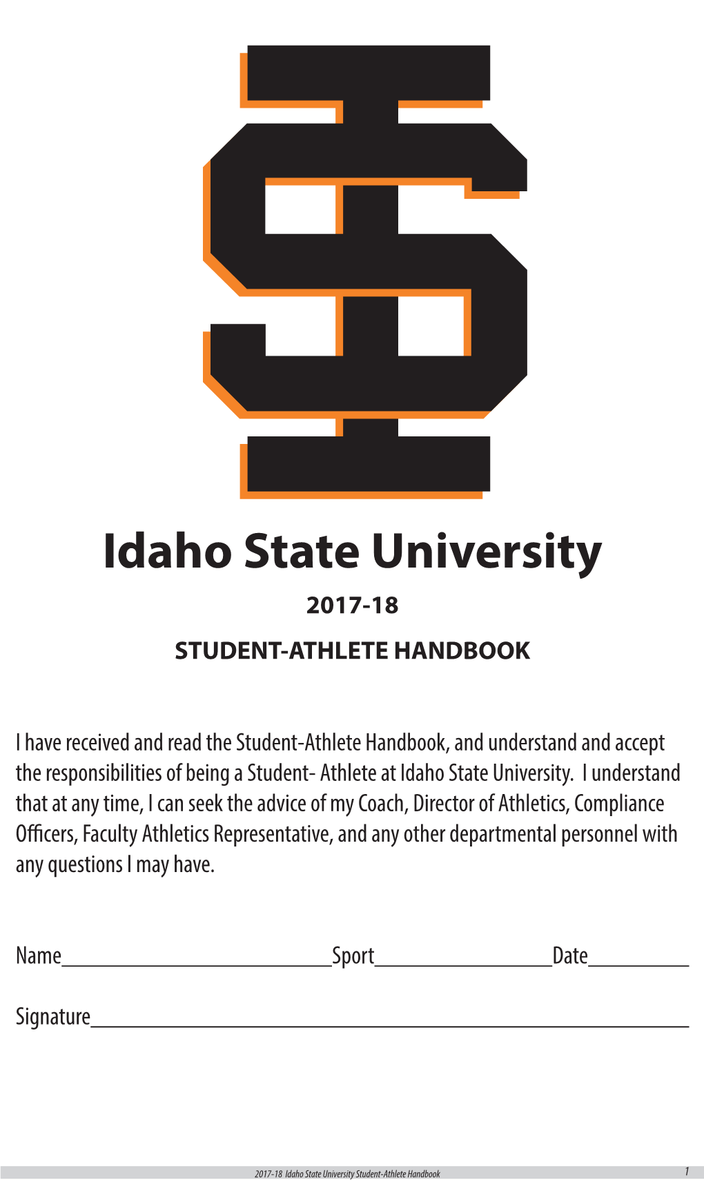 Idaho State University 2017-18 STUDENT-ATHLETE HANDBOOK