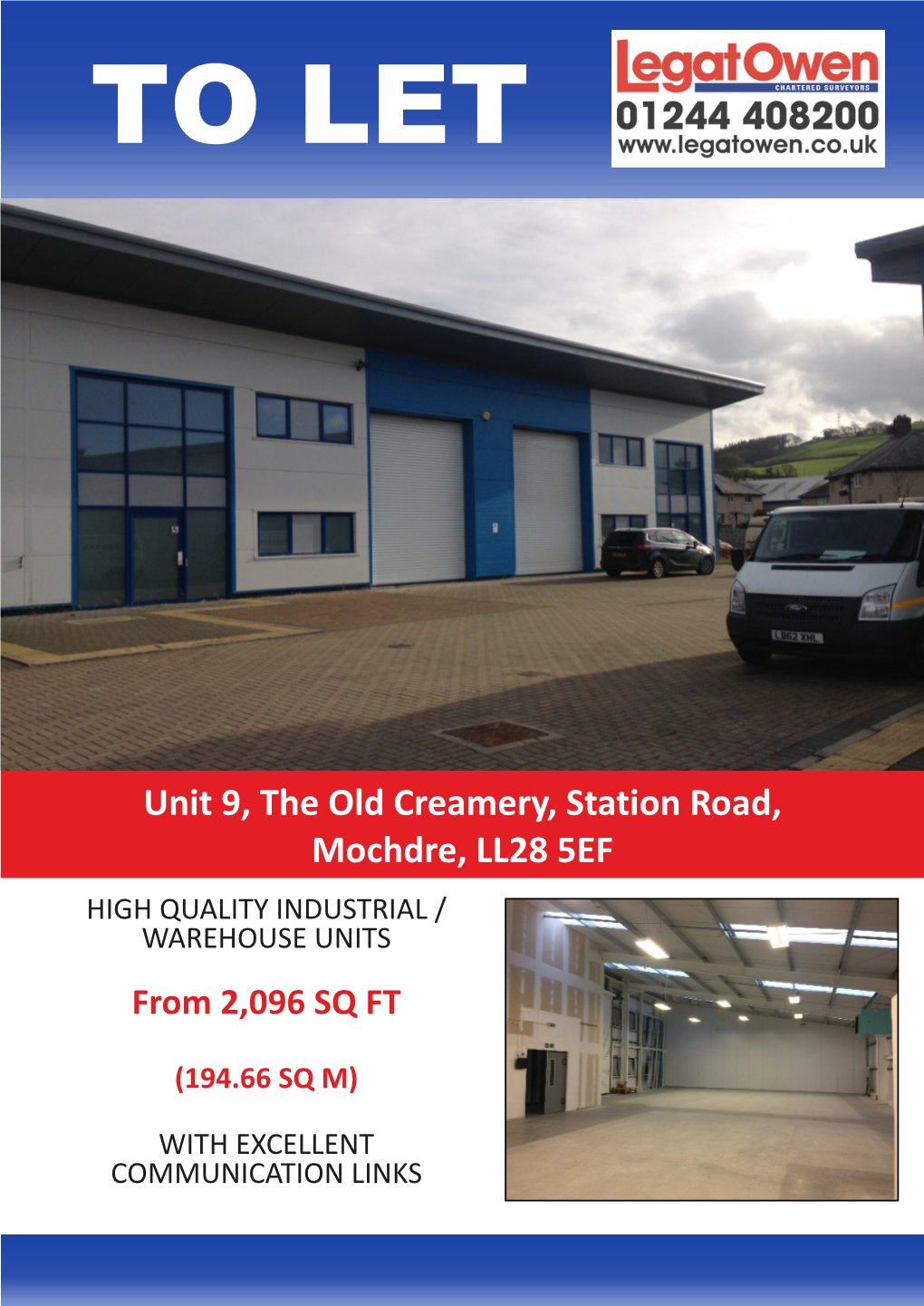 Mochdre,CHANGE) LL28 5EF HIGH QUALITY INDUSTRIAL / WAREHOUSE UNITS from 2,096 SQ FT