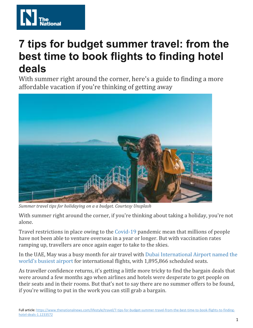 7 Tips for Budget Summer Travel