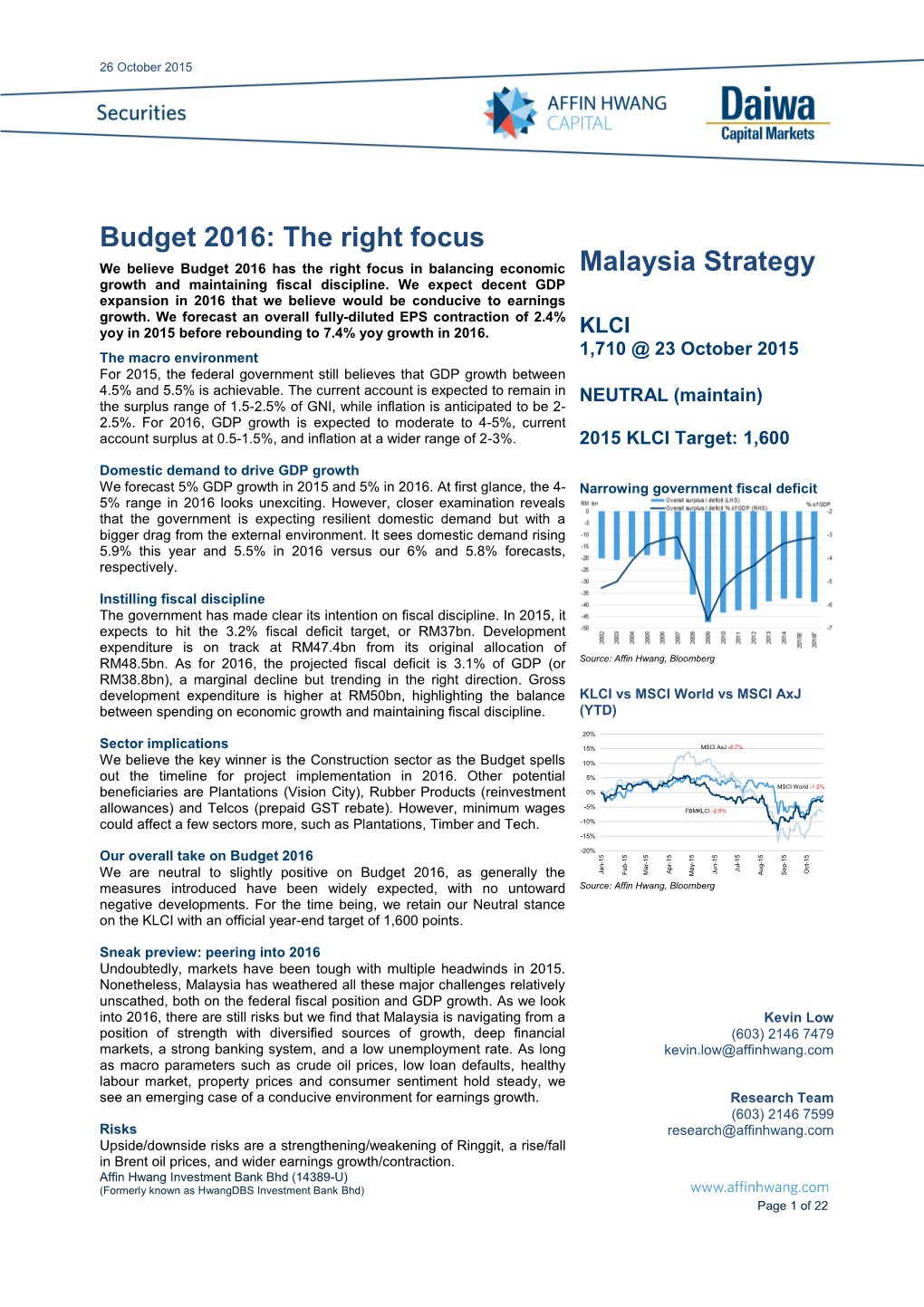 Budget 2015: a Balancing