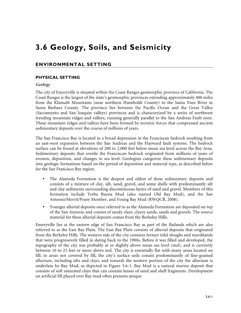 3.6 Geology, Soils, and Seismicity