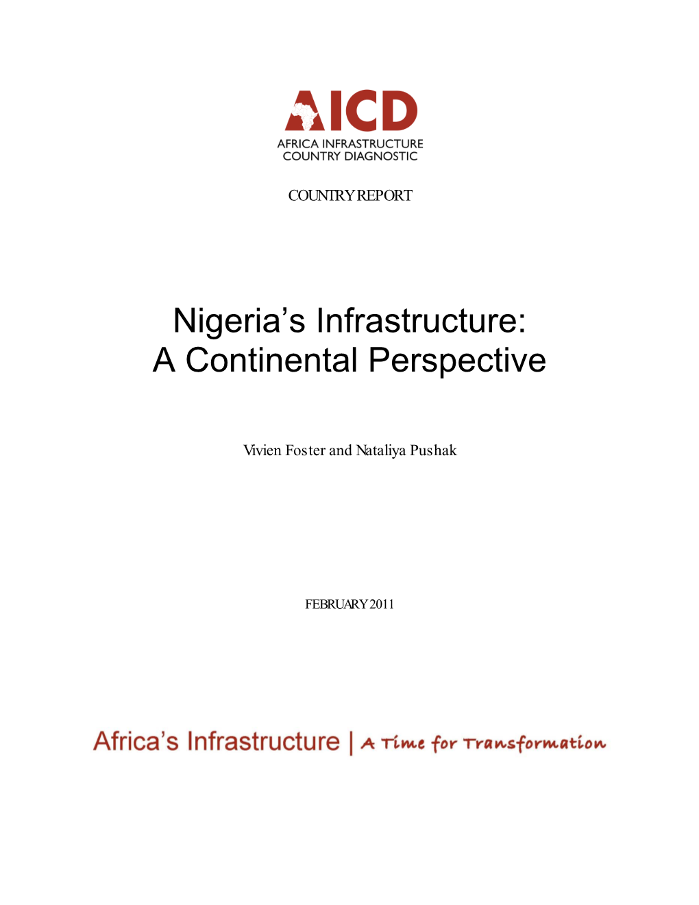 Nigeria's Infrastructure: a Continental Perspective